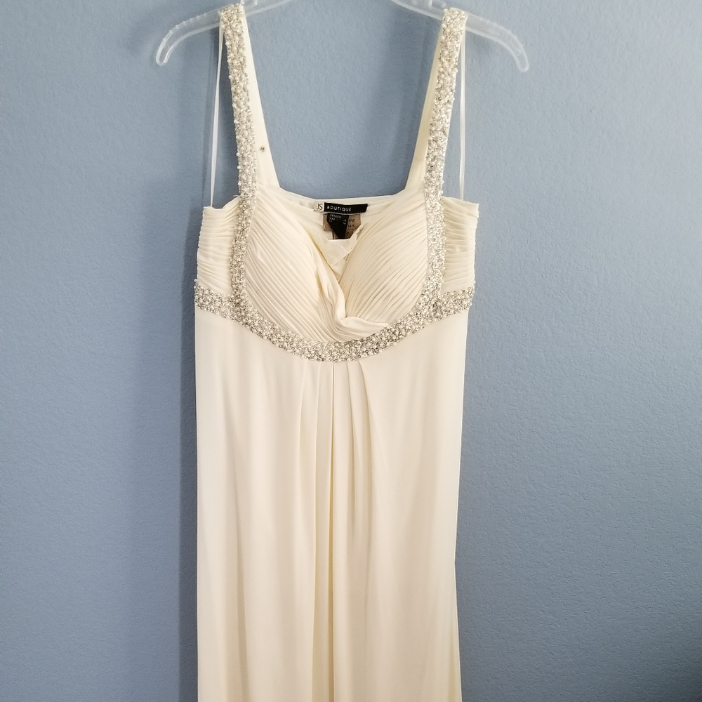 Off White Grecian Prom Dress